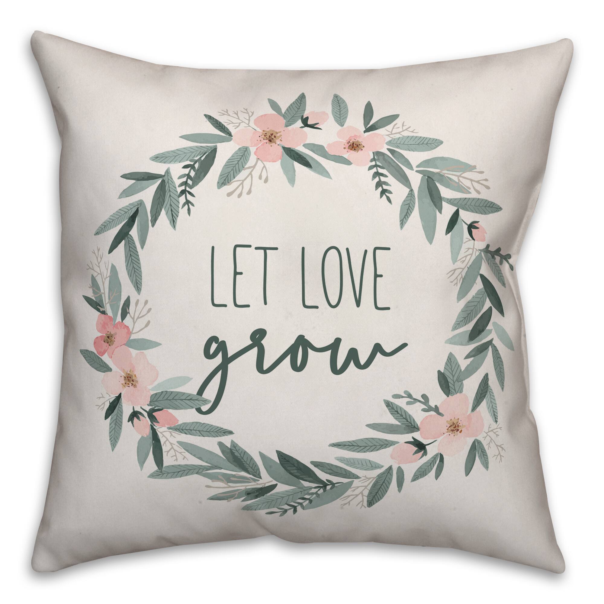 Let Love Grow Throw Pillow